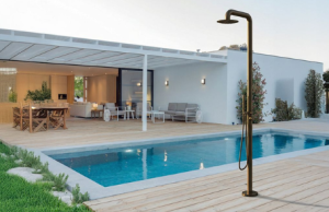 מקלחון חוץ נירוסטה שחור  דגם אטלנטיק