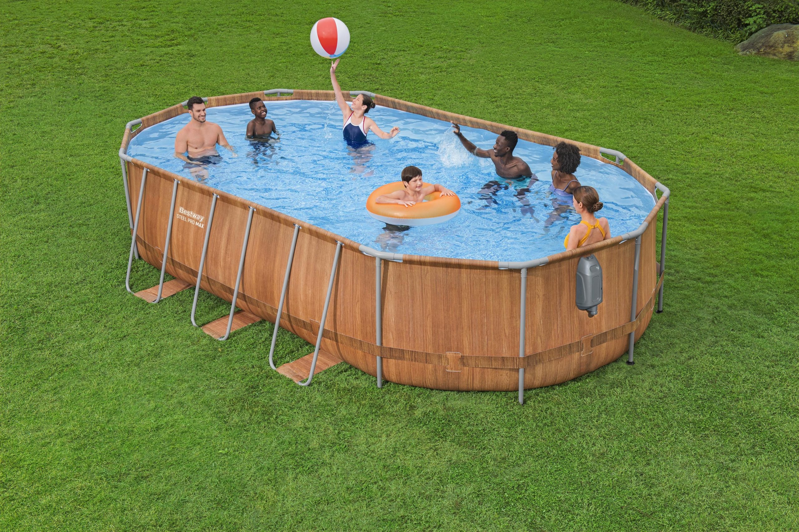 בריכת אובלית אולטרה כותל 6.10X3.66X1.22 מ. פילטר 2500 דגם : 56719 -Bestway