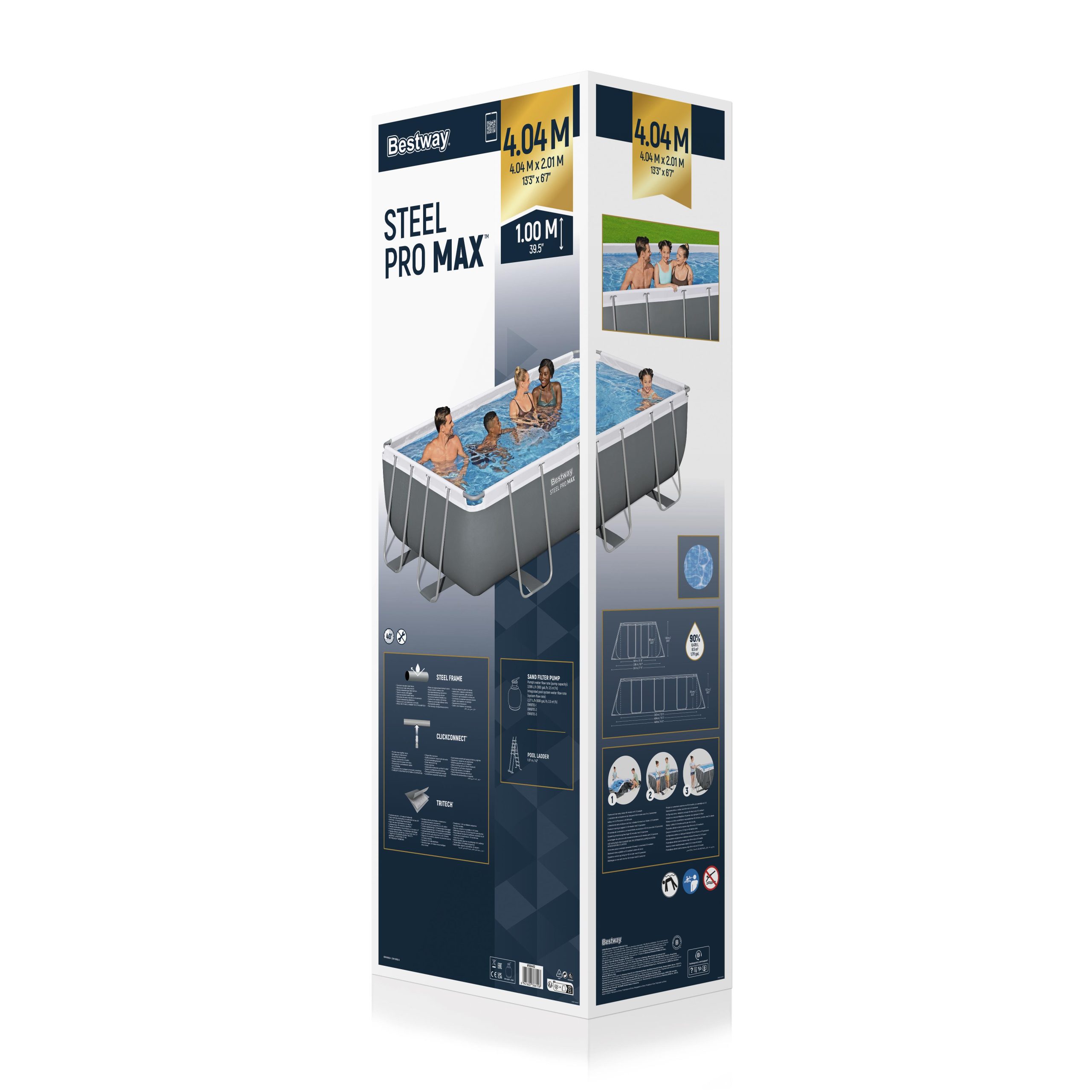 בריכת אולטרה 4.04X2.01X1.00 + מ. חול 950 גלון, דגם :56442 -Bestway – תמונה 2