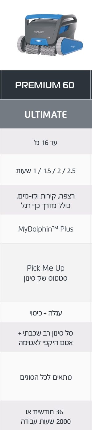 רובוט לבריכה דולפין דגם Dolphin Premium 60 Maytronics – תמונה 10